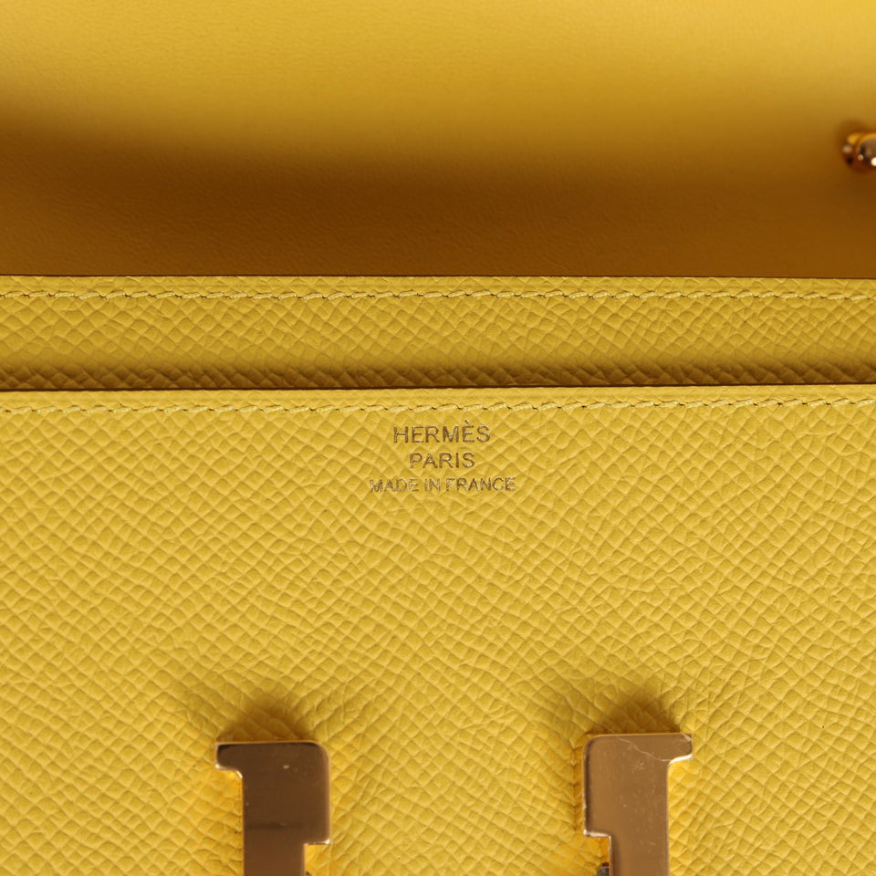 Hermes Constance To Go Wallet Jaune De Naples Epsom Gold Hardware