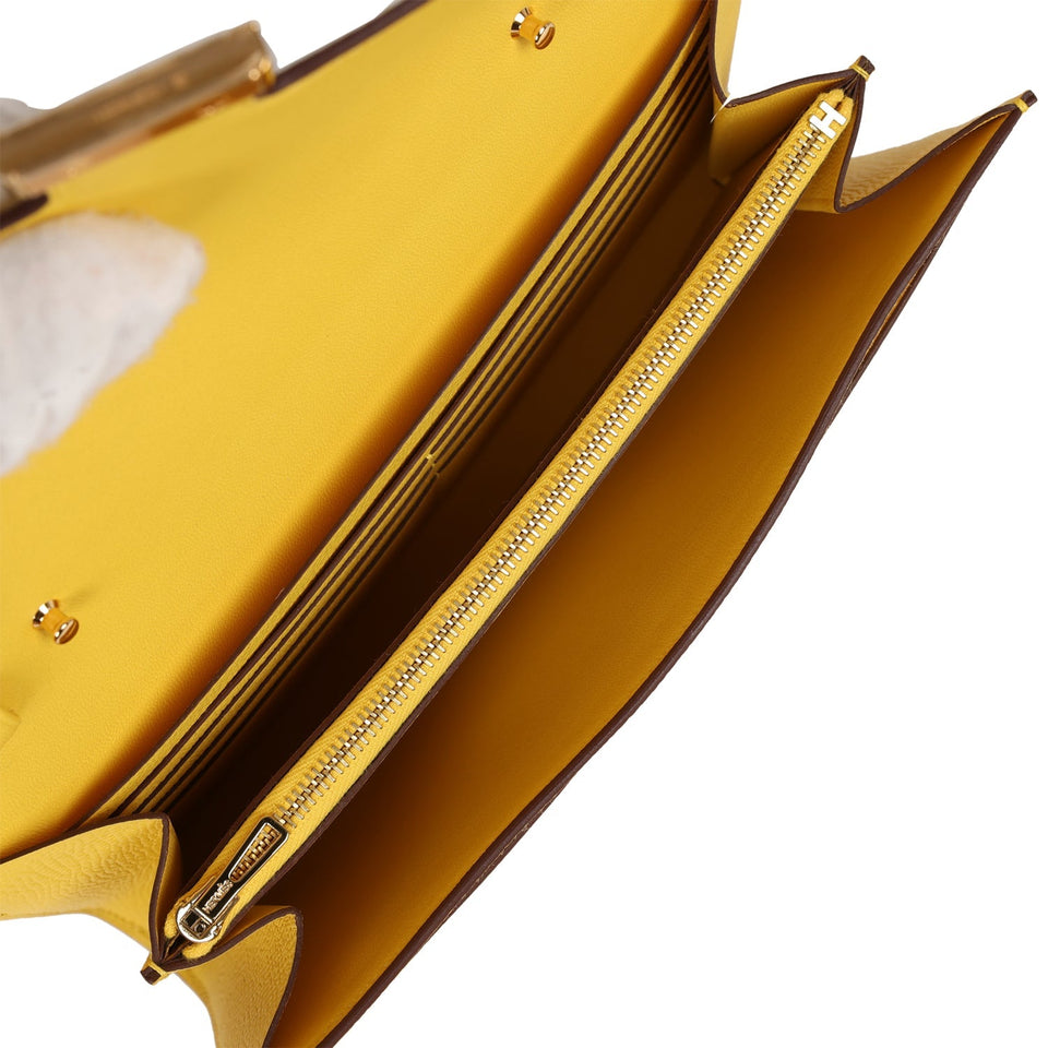 Hermes Constance To Go Wallet Jaune De Naples Epsom Gold Hardware