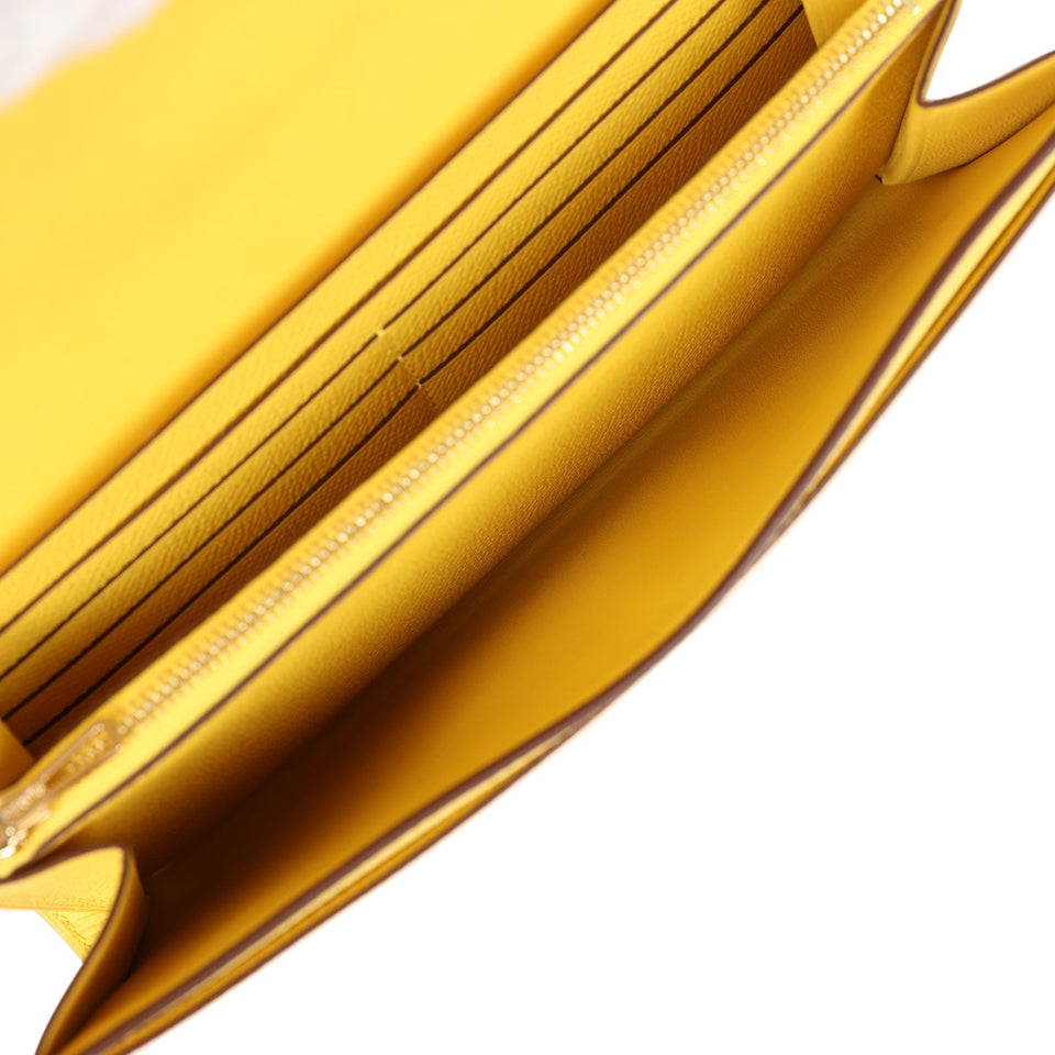 Hermes Constance To Go Wallet Jaune De Naples Epsom Gold Hardware