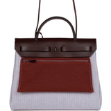 Hermes Herbag Zip Pm 31 Rouge Sellier Vache Hunter Mauve, Bleu Bill, Rouge Sellier, & Ecru Criss Viking Toile Palladium Hardware