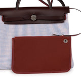 Hermes Herbag Zip Pm 31 Rouge Sellier Vache Hunter Mauve, Bleu Bill, Rouge Sellier, & Ecru Criss Viking Toile Palladium Hardware