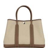 Hermes Garden Party 30 Beton Toile and Etoupe Negonda Palladium Hardware