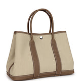 Hermes Garden Party 30 Beton Toile and Etoupe Negonda Palladium Hardware