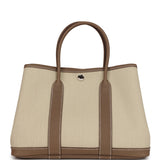 Hermes Garden Party 30 Beton Toile and Etoupe Negonda Palladium Hardware