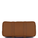 Hermes Garden Party 30  Bleu Electric Toile and Alezan Negonda Palladium Hardware