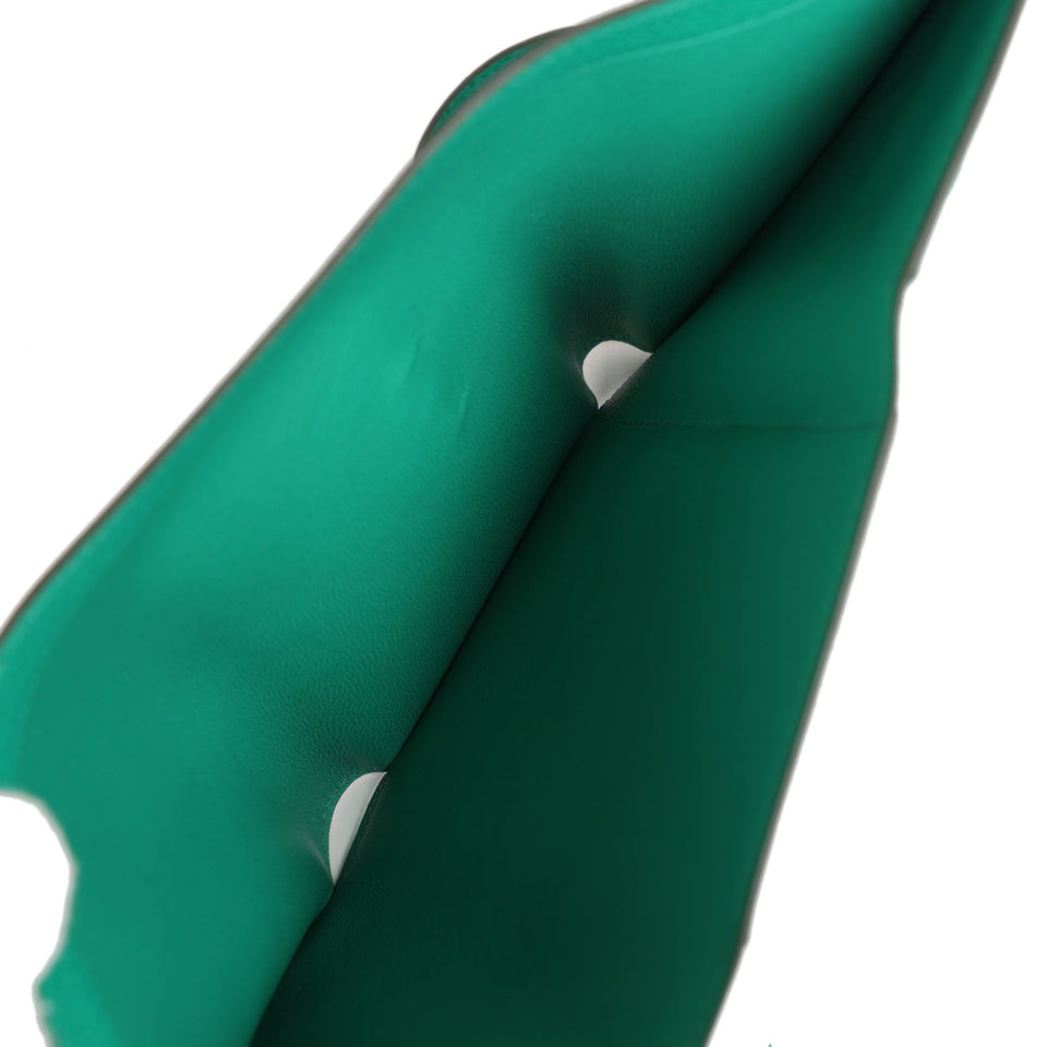 Hermes Bearn Compact Wallet Touch Vert Jade Alligator and Epsom Palladium Hardware