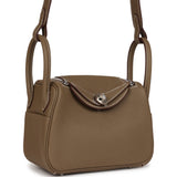 Hermes Mini Lindy Etoupe Clemence Palladium Hardware