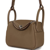 Hermes Mini Lindy Etoupe Clemence Palladium Hardware