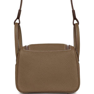 Hermes Mini Lindy Etoupe Clemence Palladium Hardware