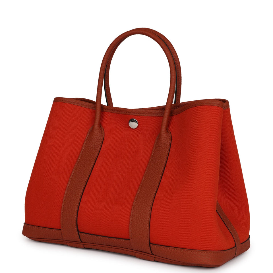 Hermes Garden Party 30 Terre Battue and Cuivre Toile Canvas and Negonda Palladium Hardware
