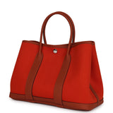 Hermes Garden Party 30 Terre Battue and Cuivre Toile Canvas and Negonda Palladium Hardware