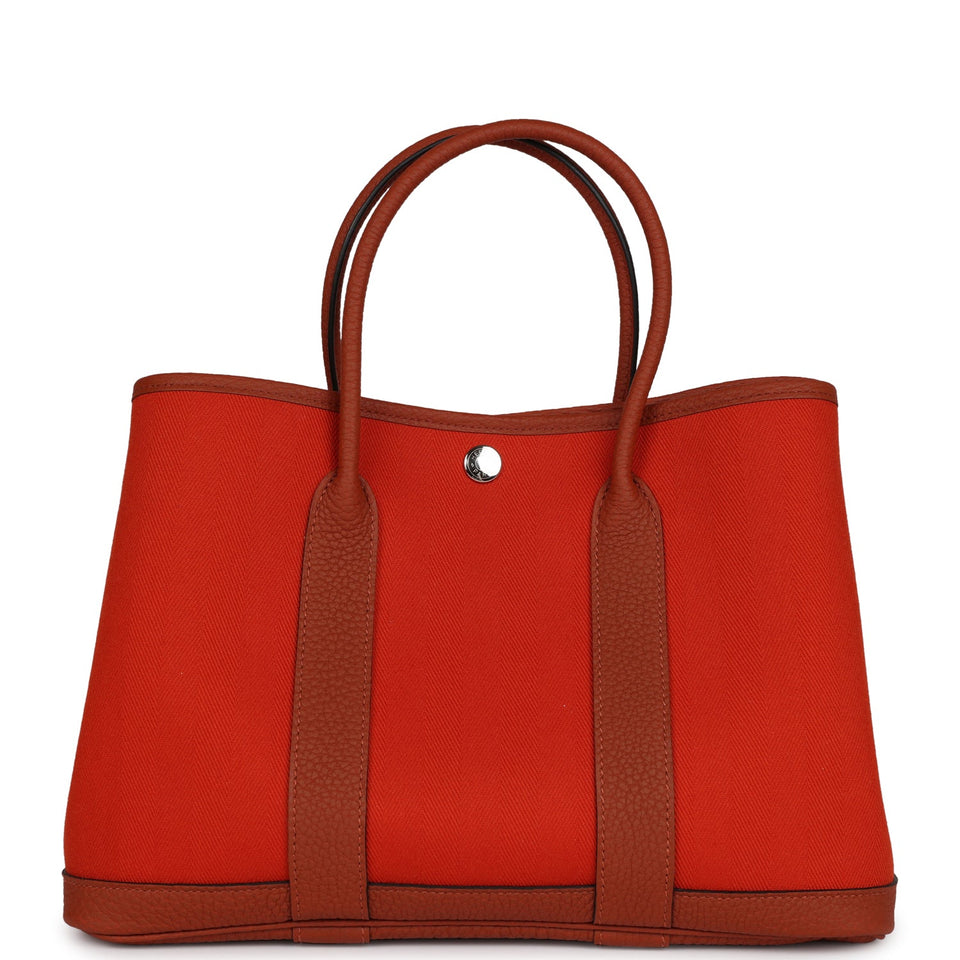 Hermes Garden Party 30 Terre Battue and Cuivre Toile Canvas and Negonda Palladium Hardware