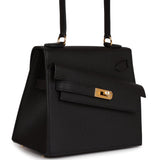 Hermes Kelly Sellier en Desordre 20 Black Epsom Gold Hardware