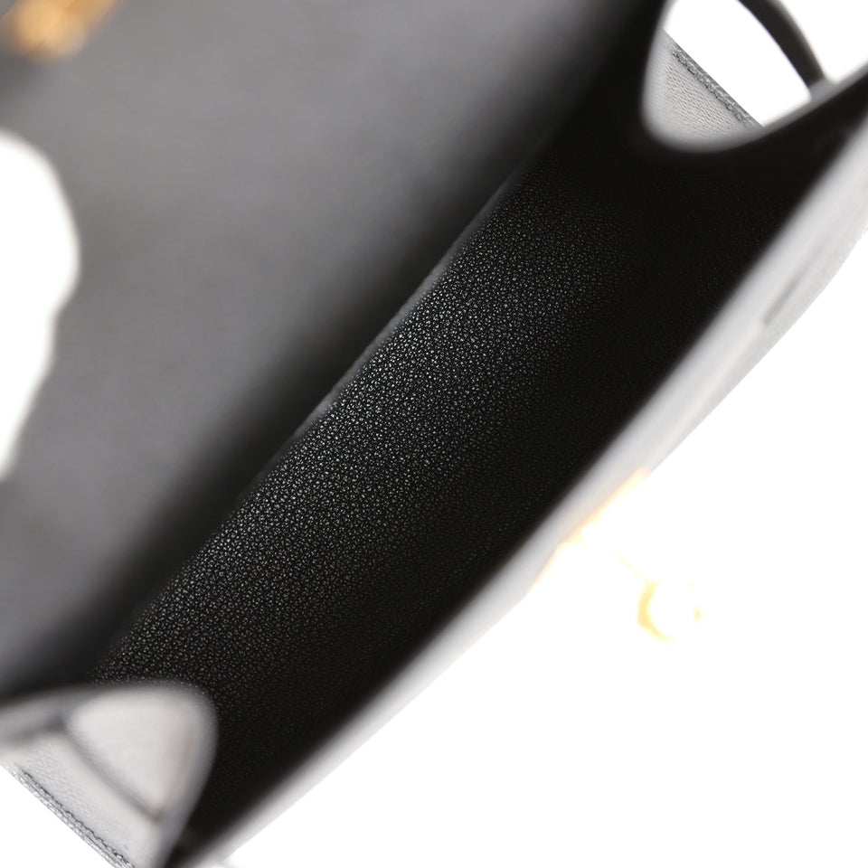 Hermes Kelly Sellier en Desordre 20 Black Epsom Gold Hardware