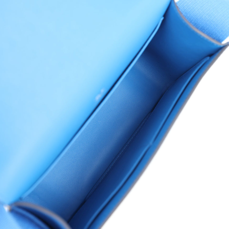 Hermes Geta Bag Bleu France Chevre Palladium Hardware