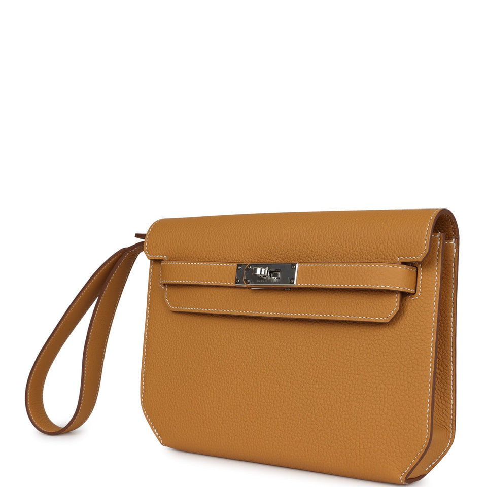 Hermes Kelly Depeches 25 Naturel Sable Togo Palladium Hardware