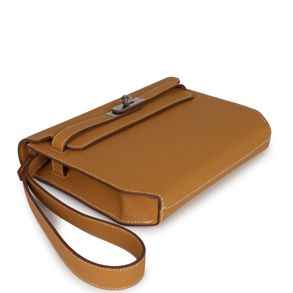 Hermes Kelly Depeches 25 Naturel Sable Togo Palladium Hardware