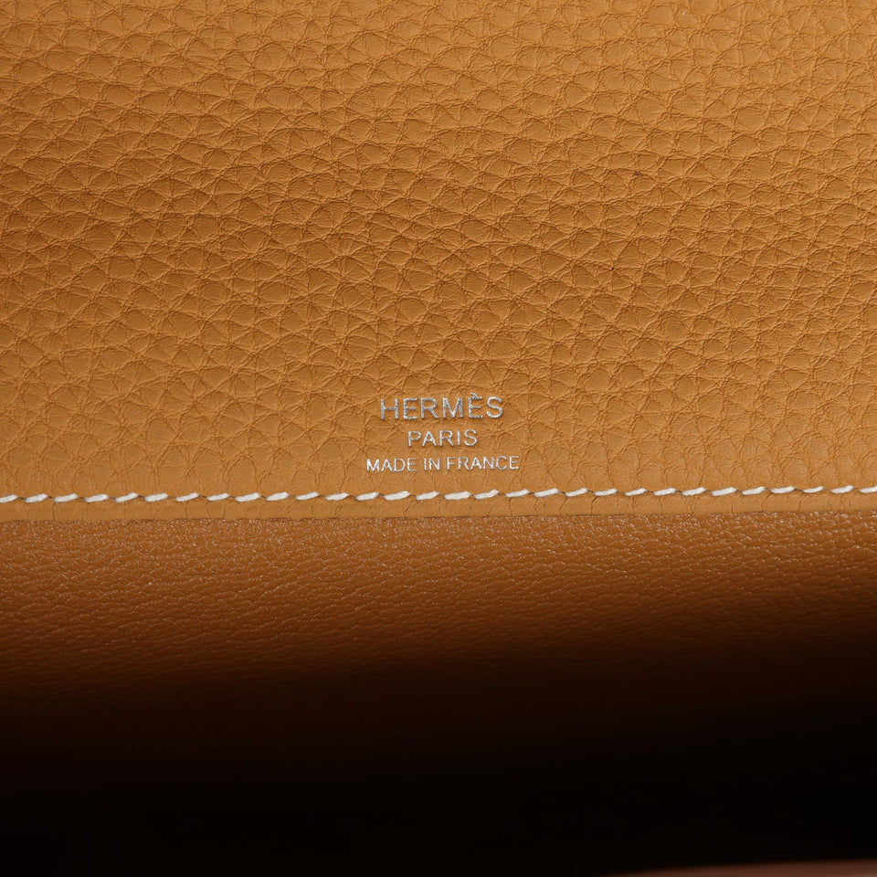 Hermes Kelly Depeches 25 Naturel Sable Togo Palladium Hardware