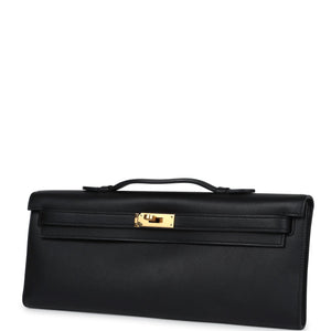 Hermes Kelly Cut Black Swift Gold Hardware