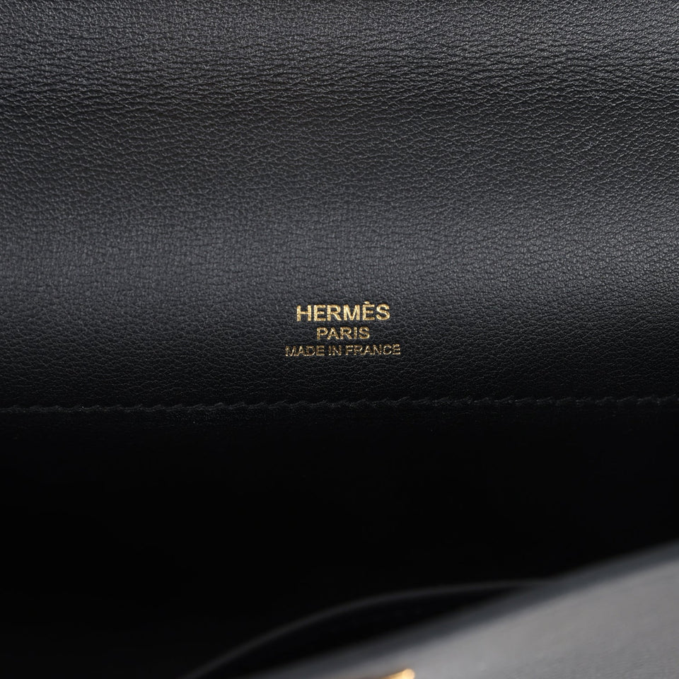 Hermes Kelly Cut Black Swift Gold Hardware