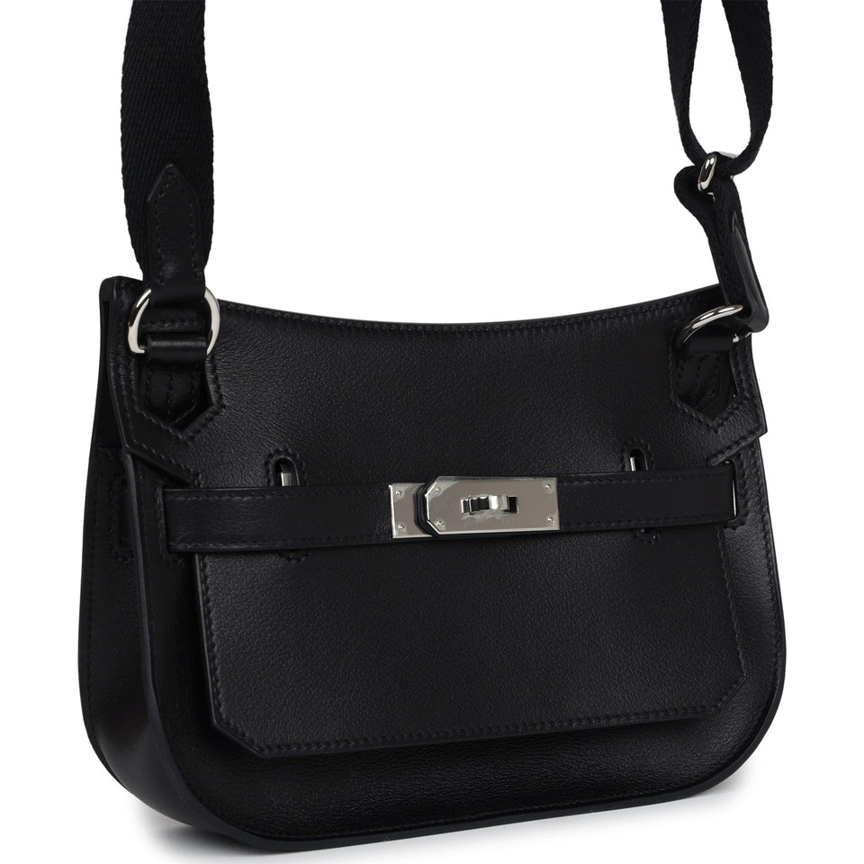 Hermes Jypsiere Mini Black Evercolor Palladium Hardware