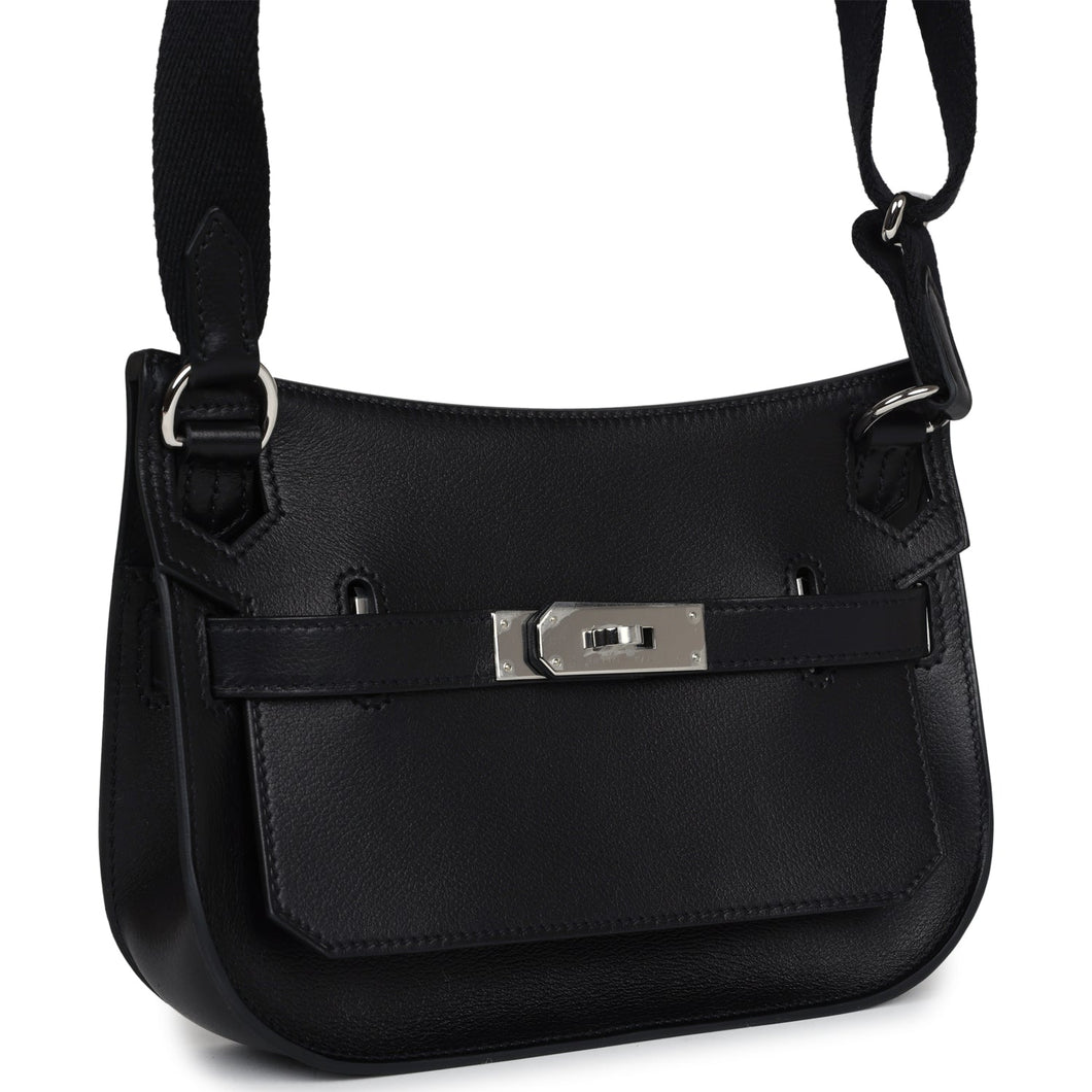 Hermes Jypsiere Mini Black Evercolor Palladium Hardware