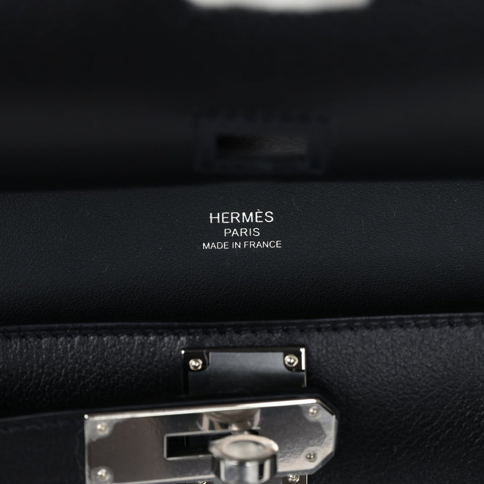 Hermes Jypsiere Mini Black Evercolor Palladium Hardware
