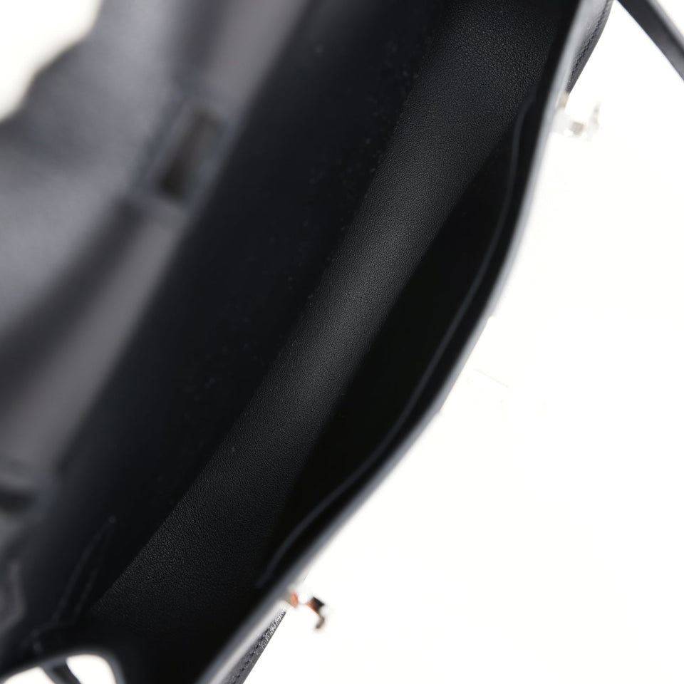 Hermes Jypsiere Mini Black Evercolor Palladium Hardware