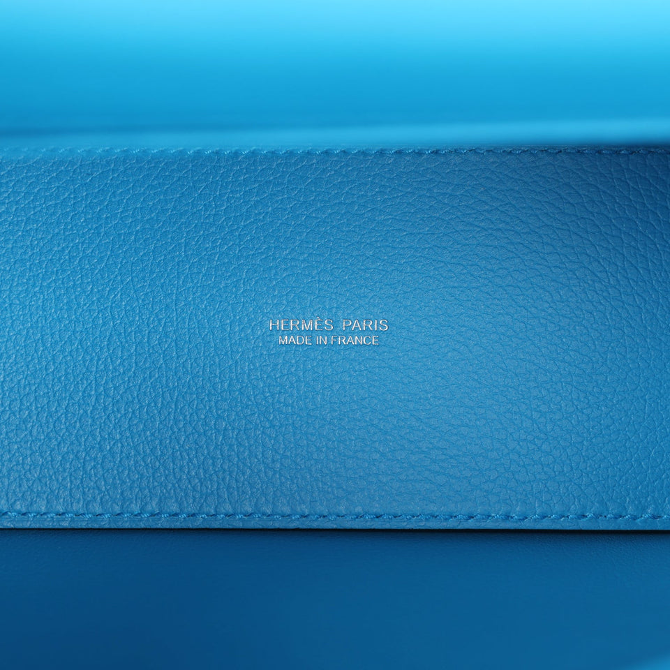 Hermes Kelly Danse Bleu Zanzibar Evercolor Palladium Hardware