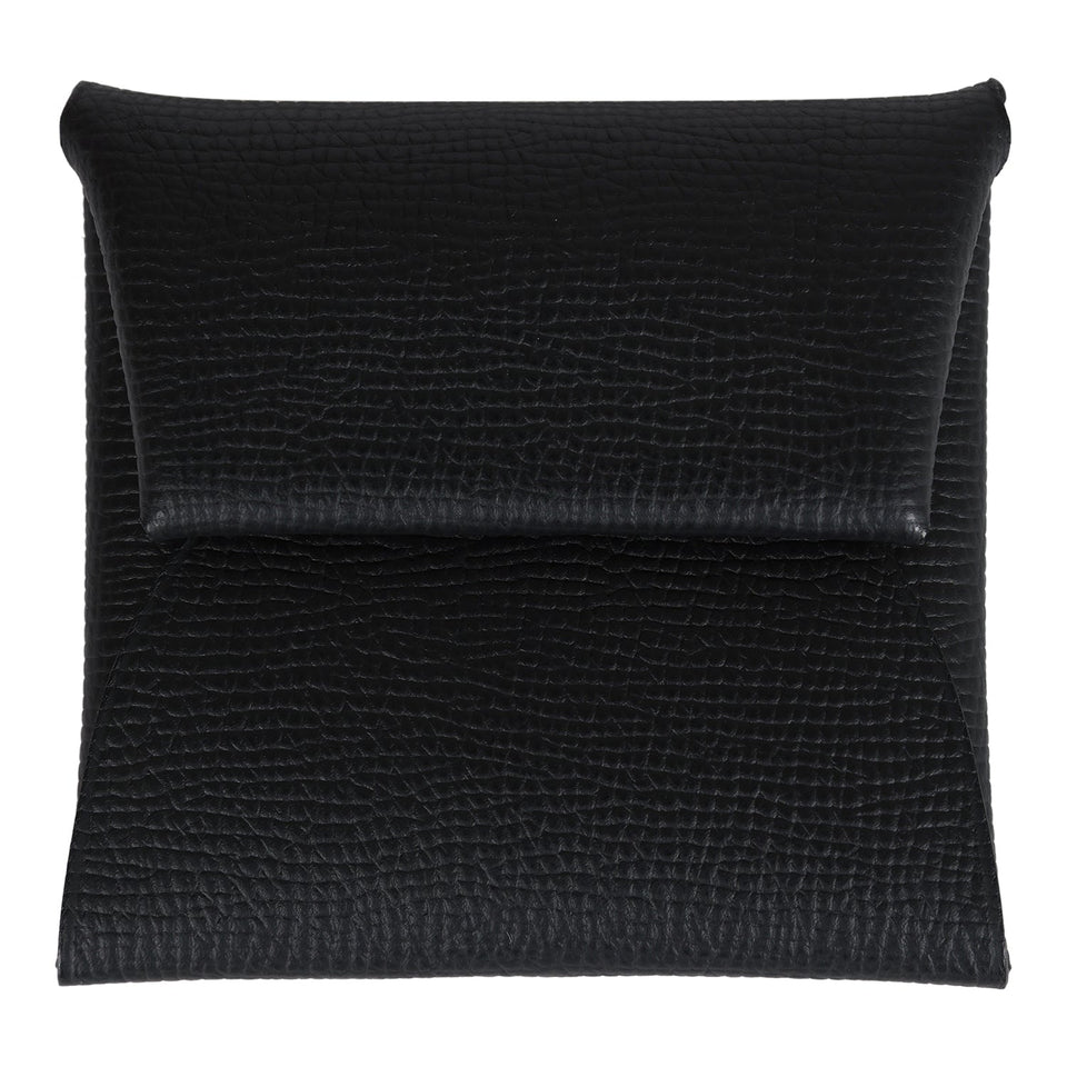 Hermes Bastia Change Purse Black Epsom Palladium Hardware