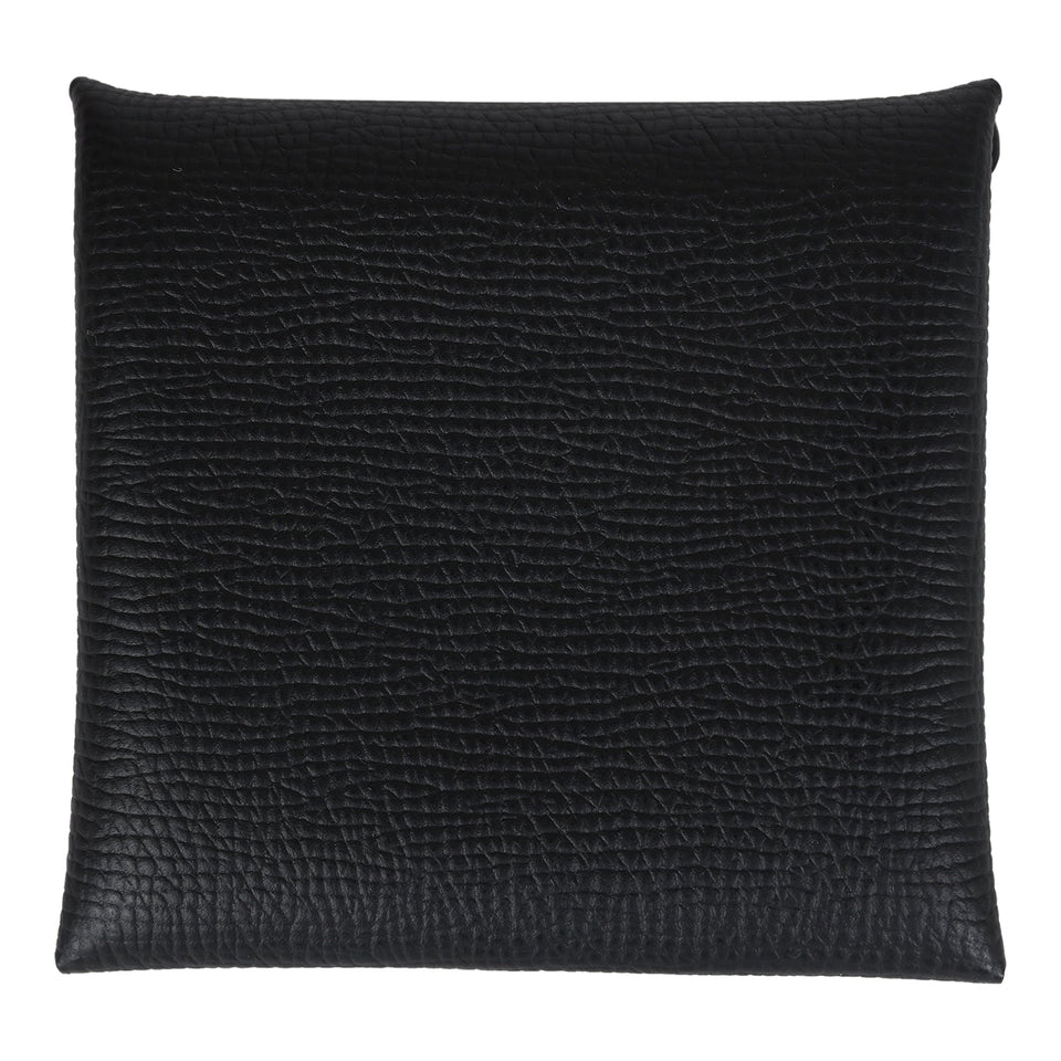 Hermes Bastia Change Purse Black Epsom Palladium Hardware