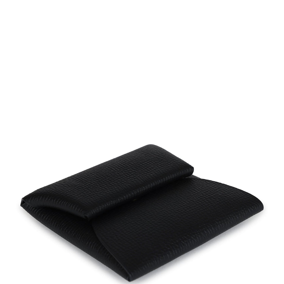 Hermes Bastia Change Purse Black Epsom Palladium Hardware