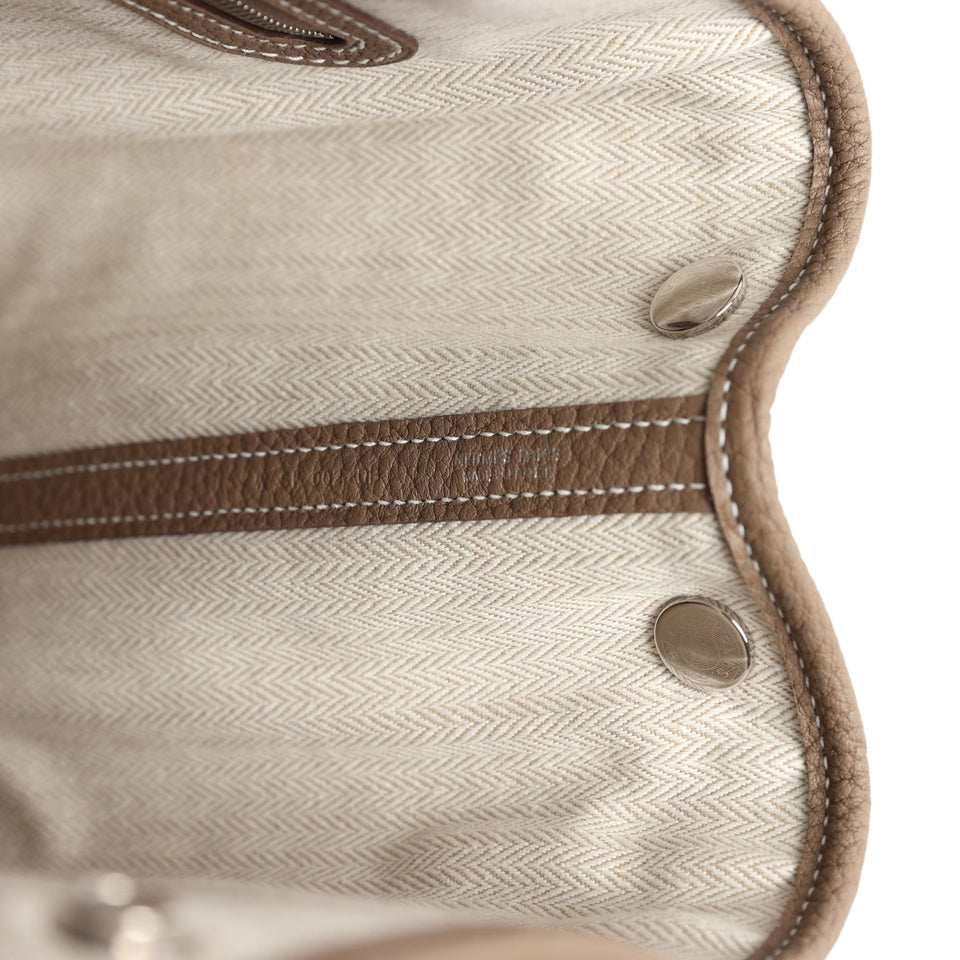 Hermes Garden Party 30 Etoupe Negonda Palladium Hardware