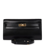Hermes Kelly Wallet To Go Black Box Gold Hardware