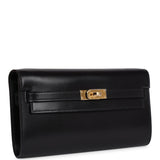 Hermes Kelly Wallet To Go Black Box Gold Hardware