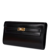 Hermes Kelly Wallet To Go Black Box Gold Hardware