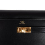 Hermes Kelly Wallet To Go Black Box Gold Hardware