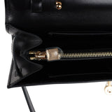 Hermes Kelly Wallet To Go Black Box Gold Hardware