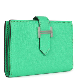 Hermes Bearn Card Holder Vert Comics Chevre Mysore Palladium Hardware