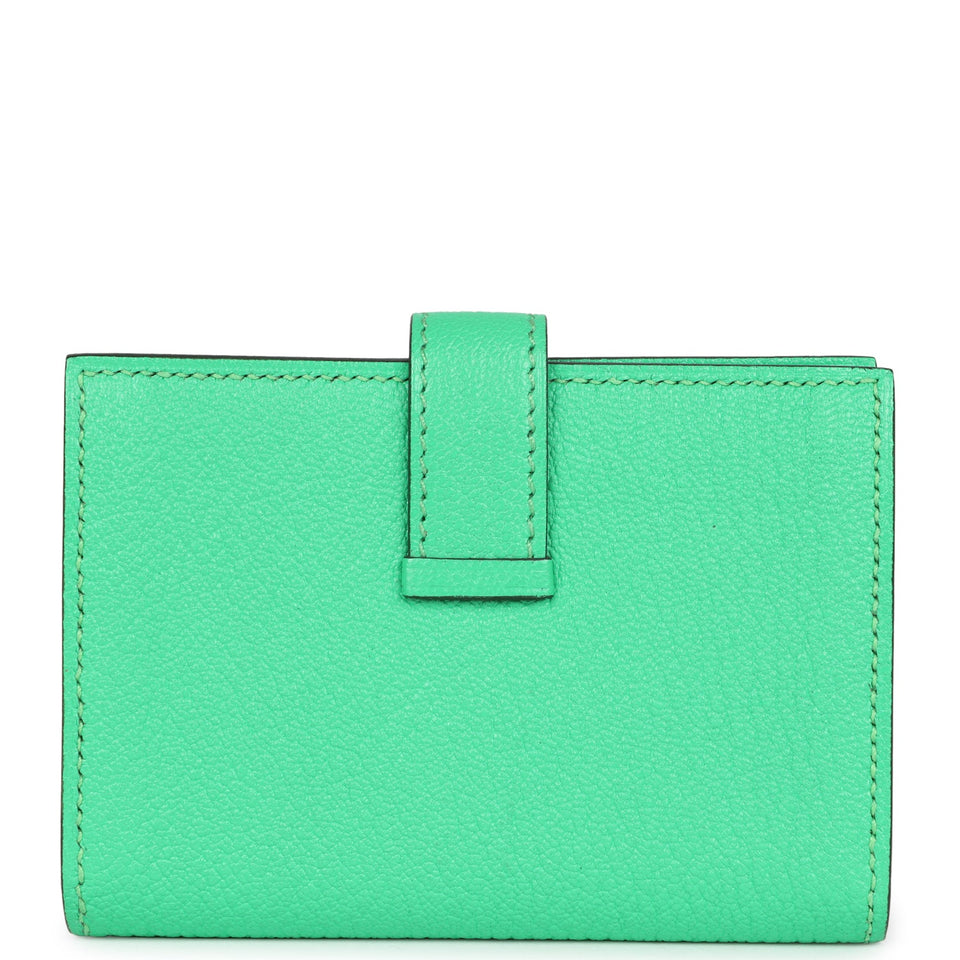 Hermes Bearn Card Holder Vert Comics Chevre Mysore Palladium Hardware