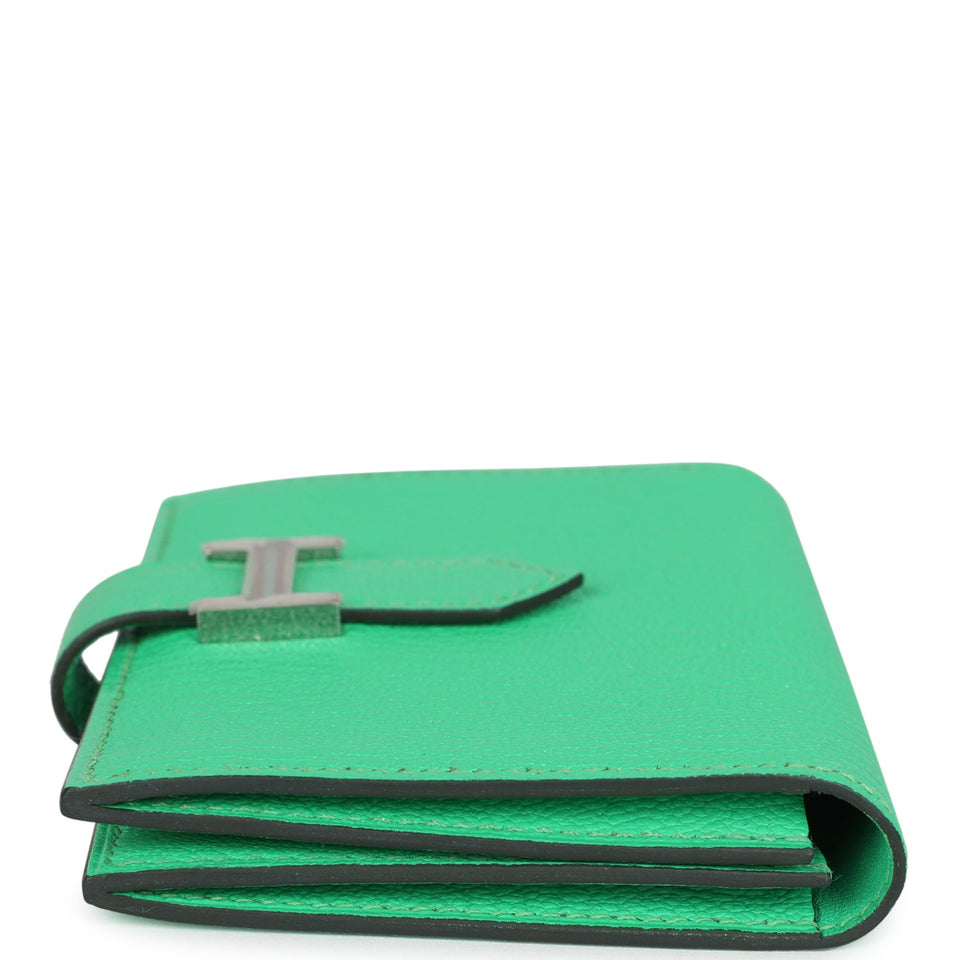 Hermes Bearn Card Holder Vert Comics Chevre Mysore Palladium Hardware