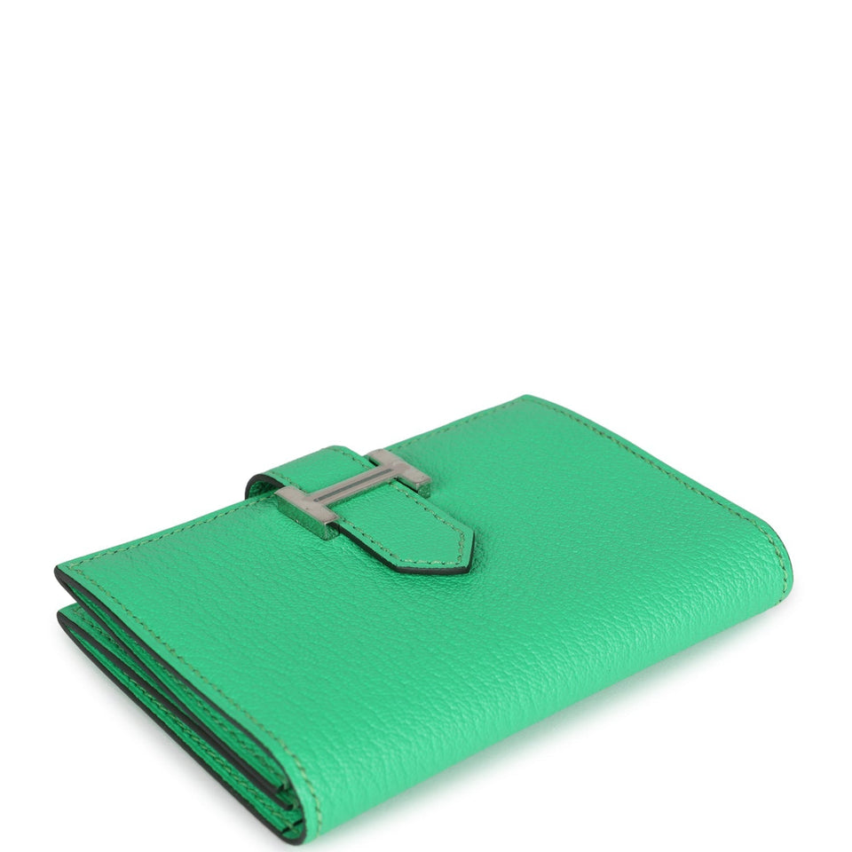 Hermes Bearn Card Holder Vert Comics Chevre Mysore Palladium Hardware