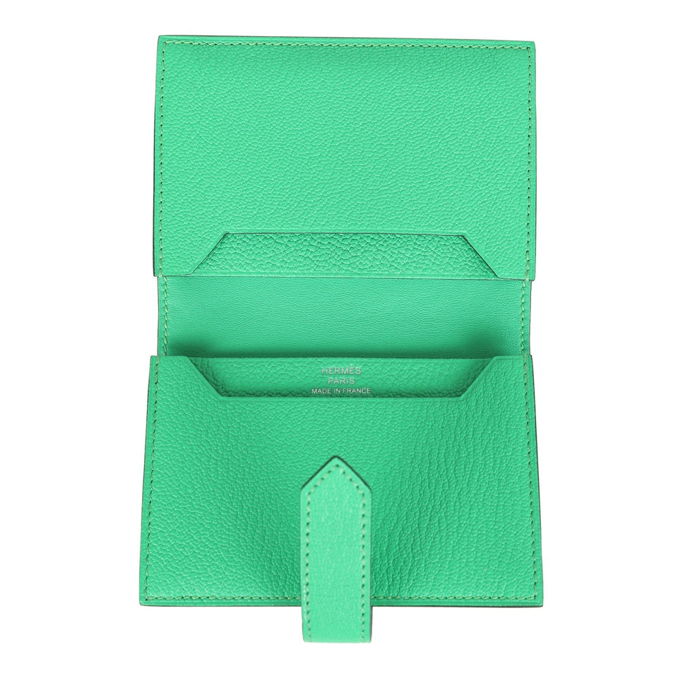 Hermes Bearn Card Holder Vert Comics Chevre Mysore Palladium Hardware