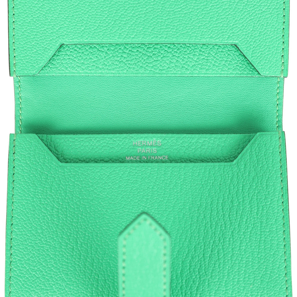 Hermes Bearn Card Holder Vert Comics Chevre Mysore Palladium Hardware