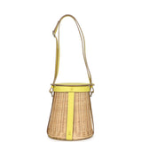 Hermes Farming Picnic Bag Lime Swift and Naturel Osier Wicker Palladium Hardware