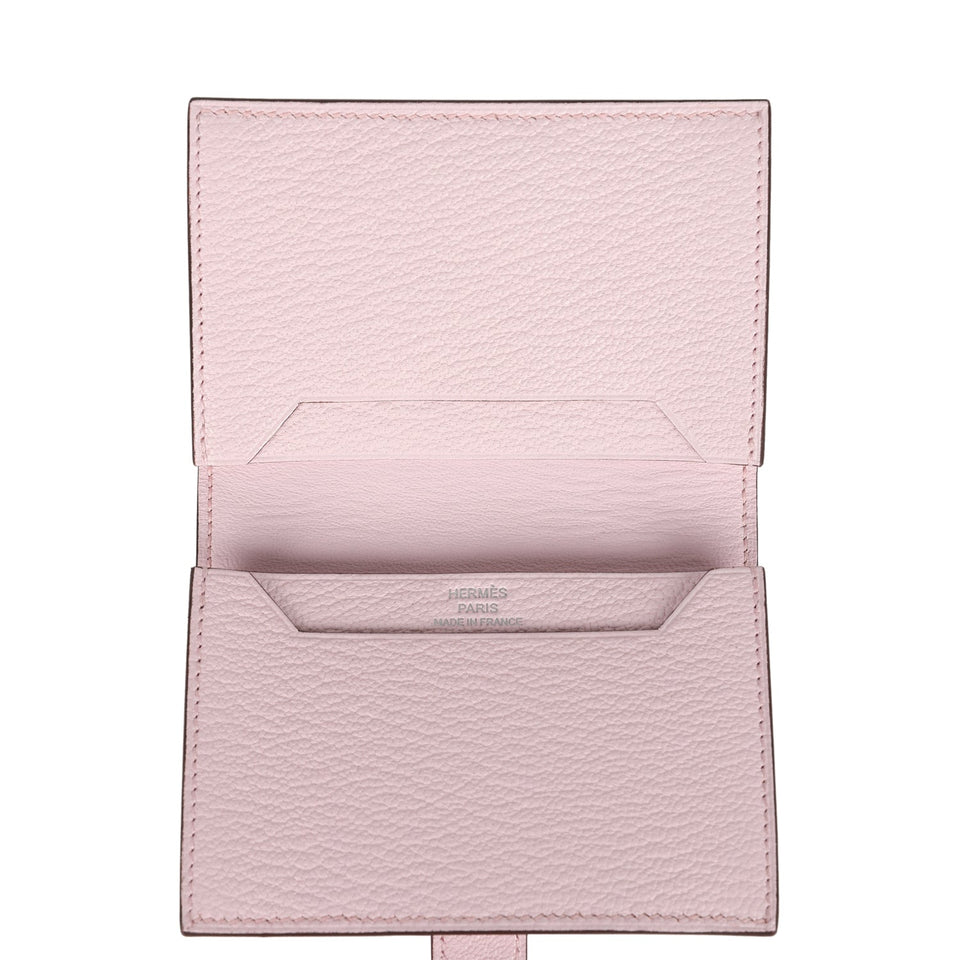 Hermes Bearn Card Holder Rose Darling Chevre Mysore Palladium Hardware