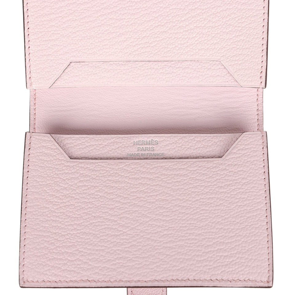 Hermes Bearn Card Holder Rose Darling Chevre Mysore Palladium Hardware