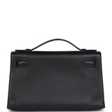 New Hermes Kelly Pochette Black Swift Palladium Hardware