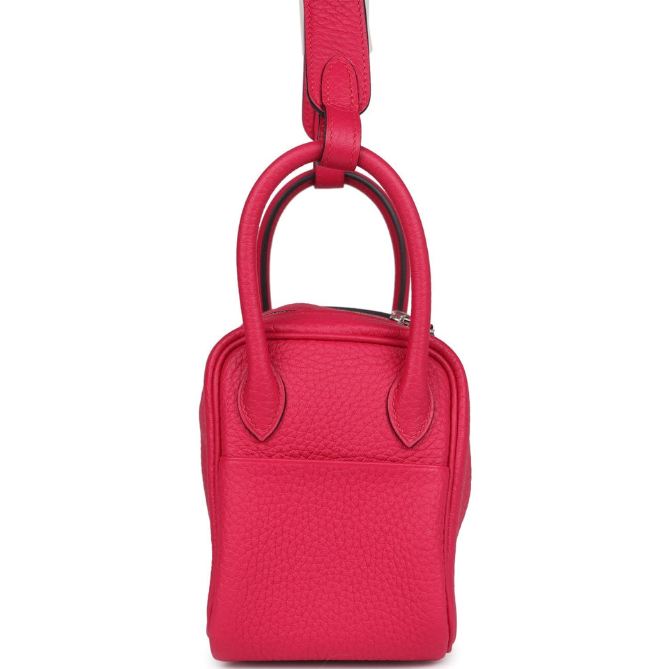 Hermes Mini Lindy Framboise Clemence Palladium Hardware