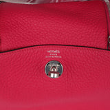 Hermes Mini Lindy Framboise Clemence Palladium Hardware